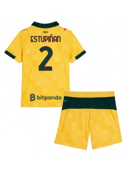 Billige AC Milan Pervis Estupinan #2 Tredjedraktsett Barn 2025-26 Kortermet (+ Korte bukser)